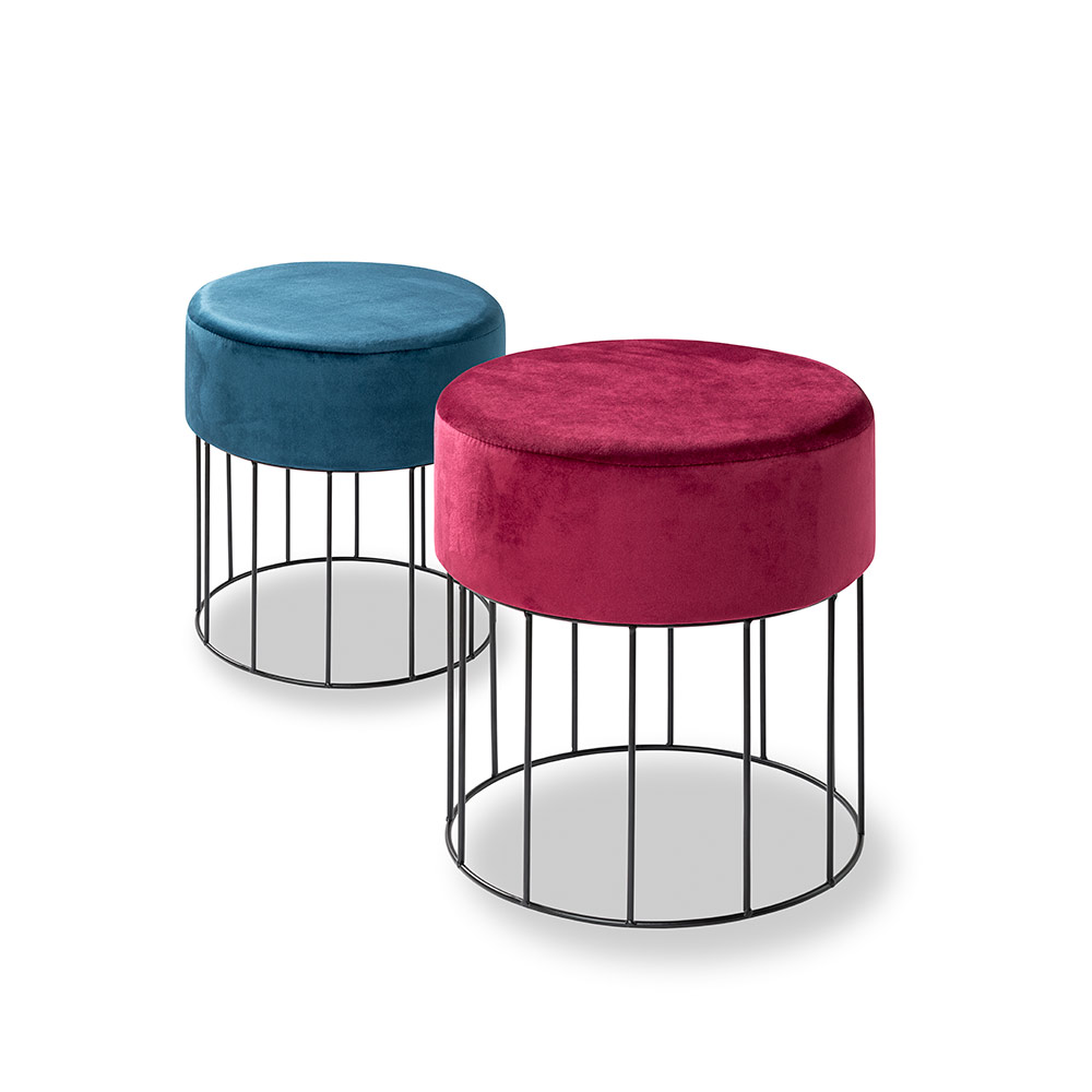 Hocker Metall Samt Produktfoto